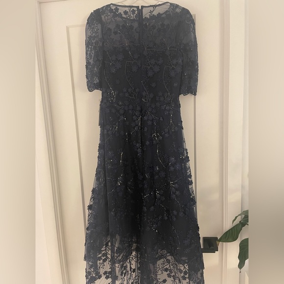 TERI JON BY RICKIE FREEMAN - MIDI - NWT - Size 4 -Beautiful Cocktail Dress -Navy - Picture 5 of 6